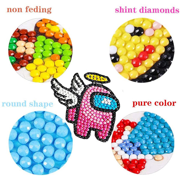 16 Pieces 5D DIY Diamond Painting Stickers Cartoon Art Set Beginners Mosaic Stickers by Numbers Kits Crafts Set for Children|Diamond Painting Cross Stitch|