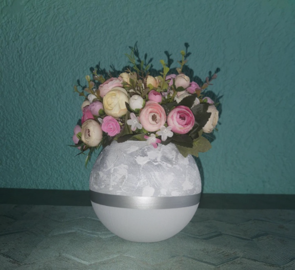 Handpainted Glass Vase for Flowers | Painted Art Glass Round Bubble Vase | Interior Design Home Room Decor | Table vase 6 in