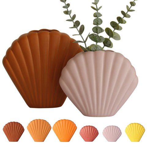 Nordic Art Shell Vase Ceramic Decor