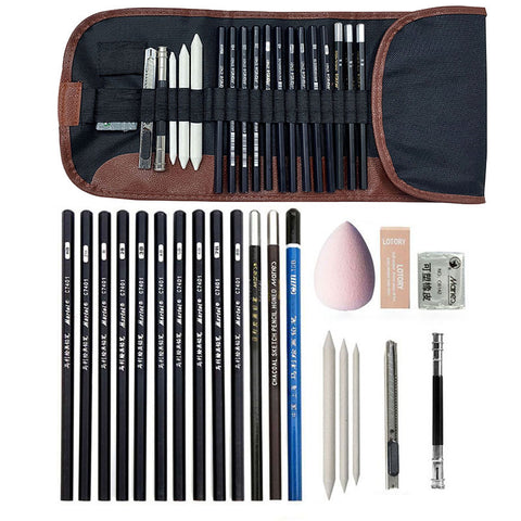 22pcs Sketch Pencil Set Professional Sketching Drawing Kit Wood Pencil for Beginner,Kid,Teen,Adult,Artist School Art Supplies|Standard Pencils|