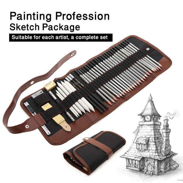 27/39pcs Sketch Pencil Set Professional Sketching Drawing Kit Wood Pencil Pencil Bags For Painter School Students Art Supplies|pencil set|sketch pencil setwooden pencil