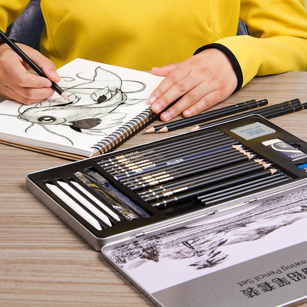 29Pcs Sketch Pencil Set Professional Sketching Charcoal Drawing Kit Wood Pencils Set For Painter School Students Art Supplies|Standard Pencils|