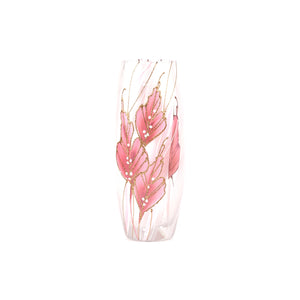 Glass vase | Painted Art Glass Vase for flowers | Interior Design | Home Decor | Table vase 10 inch