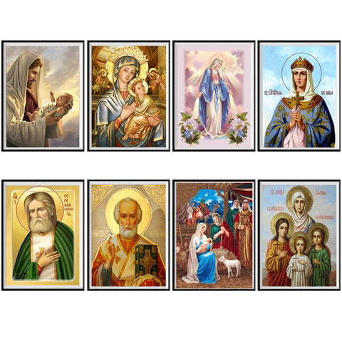 5D rhinestone diamond painting leader religious picture DIY mother and child diamond mosaic saint embroidery home decoration|Diamond Painting Cross Stitch|