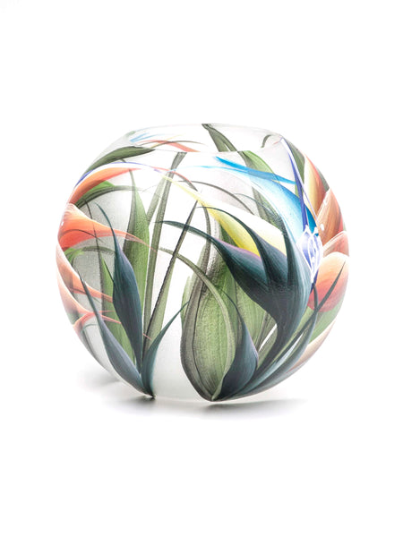 Handpainted Glass Vase for Flowers | Painted Art Glass Vase | Interior Design Home Room Decor | Table vase 6 in