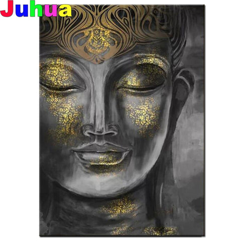 Diy 5D Golden Buddha Statue Full Diamond Painting Cross Stitch Kits Art Embroidery Mosaic High Quality Religion 3D Square round|Diamond Painting Cross Stitch|