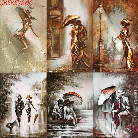 Full Square Drill 5D DIY Diamond Painting Romantic couple and beauty Embroidery Cross Stitch Mosaic Home Decor Y3821|Diamond Painting Cross Stitch|