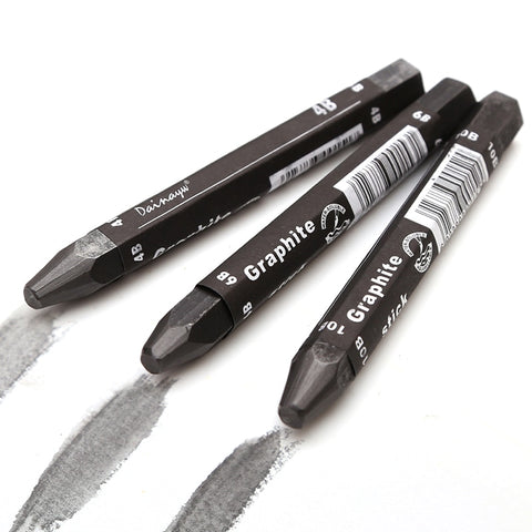 Graphite Stick Set Water Soluble 4B 6B 10B, Art Drawing Supplies for Sketch & Shading Pencils, Artist Sketching 3 Pcs|Sketch Charcoal Pencils|