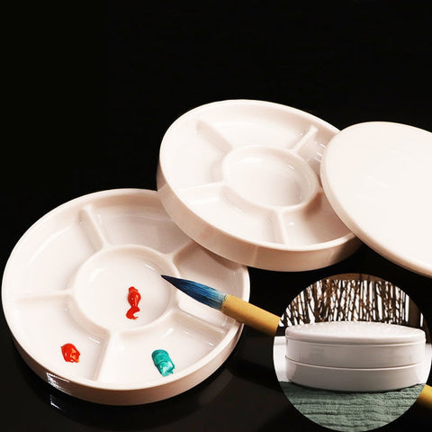 Holes Imitation Porcelain Watercolor Palette Art Paint Drawing Tray Color Palette for Oil Painting Pallet Office Supply|Palette|