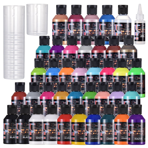 OPHIR 100ML Professional Pouring Acrylic Paint Fluid Marbling Paint for Artist DIY Art Supplies 36 Colors for Choose|Nail Polish|