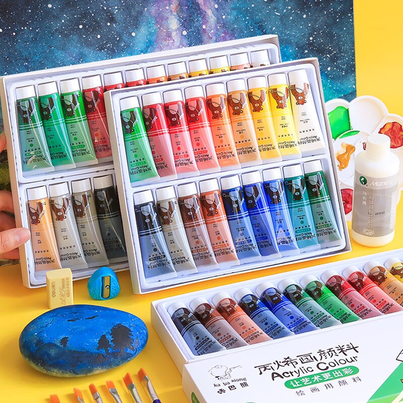 Professional 12/18/24/36 Colors Acrylic Paint Set 12ML Hand Painted Wall Drawing craft Painting Pigment Set For Art Supplies| |