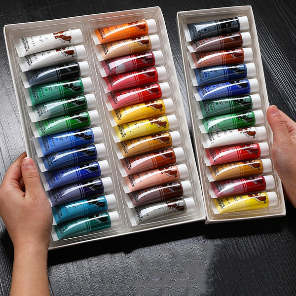 Professional 12/18/24/36 Colors Acrylic Paint Set 12ML Hand Painted Wall Drawing craft Painting Pigment Set For Art Supplies| |