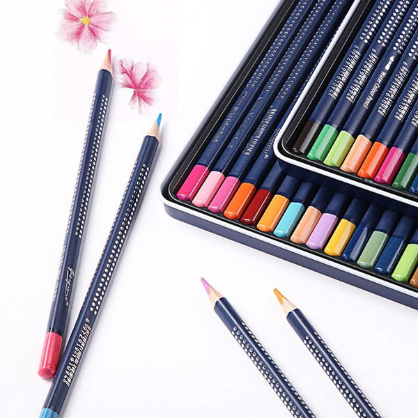 Professional Watercolor Pencil Set 12/36/48 Coloured Pencils Water Soluble Sketching Pencils with Brush Art Supplies for Artists|Colored Pencils|