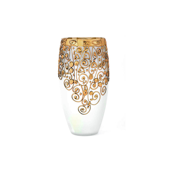 Handpainted Glass Vase for Flowers | Painted Art Glass Oval Vase | Interior Design Home Room Decor | Table vase 12 in