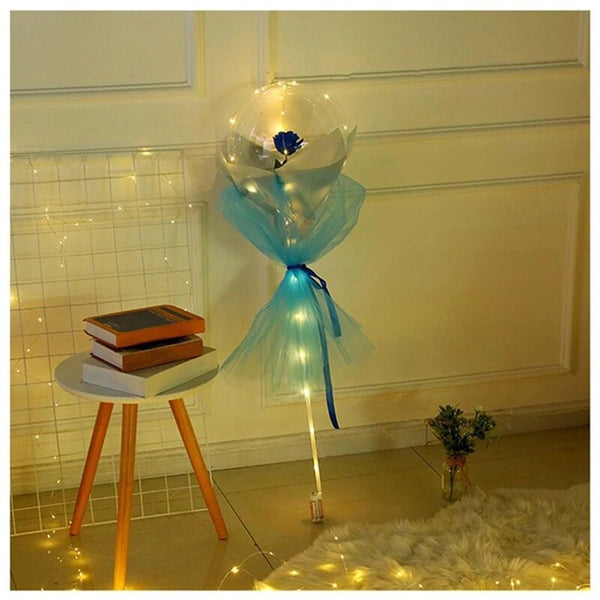 LED DIY Luminous Balloon Rose Bouquet Christmas Decorate Gift Home Wedding Decor Ball Rose Valentines Day Gift Birthday Party