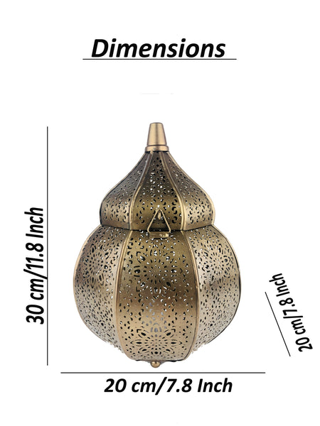 Classic Fancy Moroccan, Metal Decorative Table Lamps For Bedroom, Living Room, Home Decoration (Pack of 1, Dark Brown)