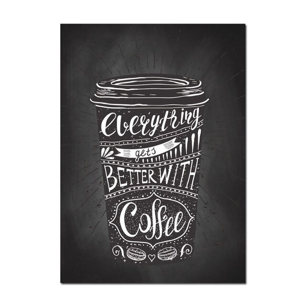 Home Decoration Hd Prints Painting Nordic Style Coffee Pictures Poster Wall Artwork Modular Canvas Modern For Bedside Background