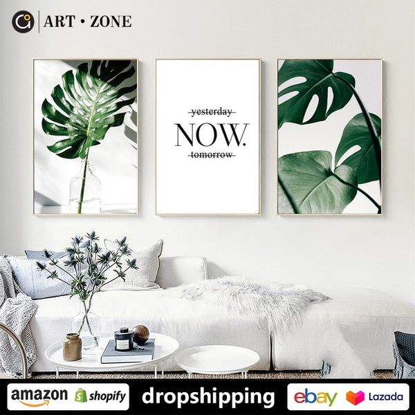 Plants green leaf Botanical posters wall art for living room decor for bedroom aesthetic boho wall decor prints Canvas Artwork