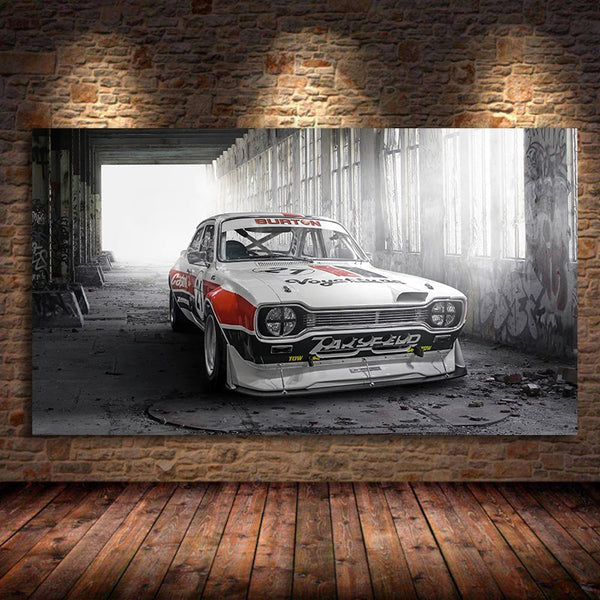 Modern Sports Car Retro Classic Race Tuned Car Artwork Living Room Decoration Home Art Decor Wood Frame Fabric Poster Unframed