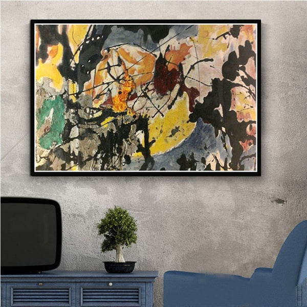 Famous Jackson Pollock Abstract Artwork Poster Graffiti Canvas Painting Prints Wall Pictures for Living Room Home Decor