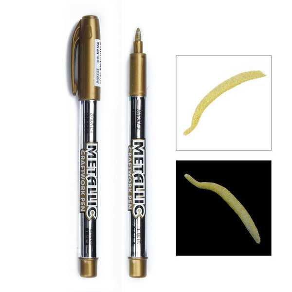 2Pcs DIY Metal Waterproof Permanent Paint Marker Pens Sharpie Gold and Silver 1.5mm Student Supplies Craftwork Pen Art painting