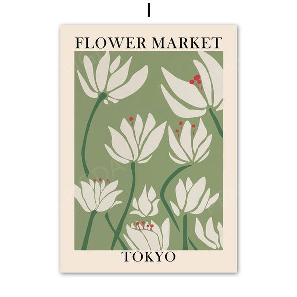 Market Vintage Canvas Modern Abstract Flower Home Decor Wall Art Watercolor Painting Pictures Printing Nordic Artwork Posters