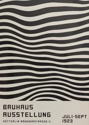 Bauhaus exhibition poster art, Vintage Bauhaus design print, black and white modernism Minimalist Art Deco wall artwork