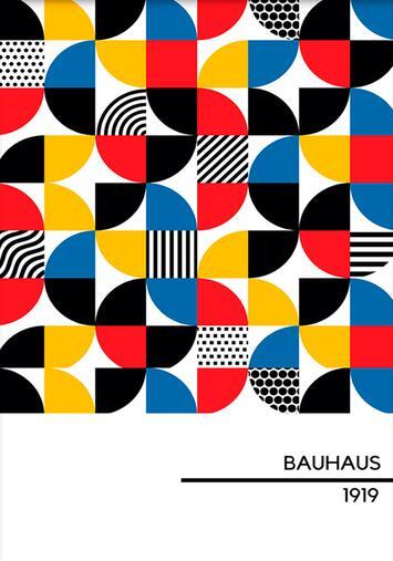 Bauhaus exhibition poster art, Vintage Bauhaus design print, black and white modernism Minimalist Art Deco wall artwork