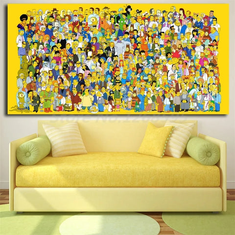 Simpsoning Abbey Road Bart Homer Marge Canvas Painting Print Living Room Home Decor Modern Wall Art Cartoons Poster Artwork