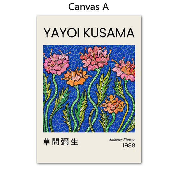 Yayoi Kusama Artwork Exhibition Nordic Posters and Prints Gallery Wall Art Picture Museum Canvas Painting For Living Room Decor