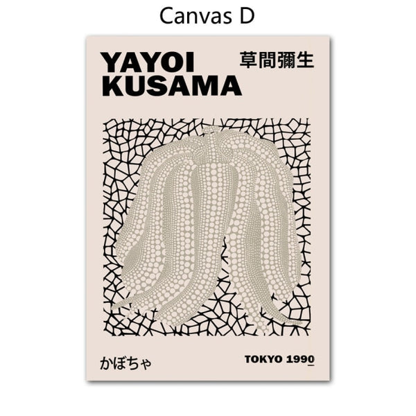Yayoi Kusama Artwork Exhibition Nordic Posters and Prints Gallery Wall Art Picture Museum Canvas Painting For Living Room Decor