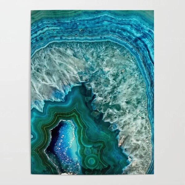 Canvas Hd Prints Pictures Wall Artwork Painting Turquoise Galaxy Marble Home Decoration Modular Modern Poster For Living Room