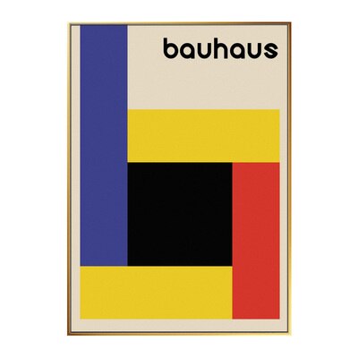 Bauhaus Exhibition Poster Art Abstract Geometry Canvas Painting Black and White Modern Art Decor Bauhaus Art Print Wall Artwork