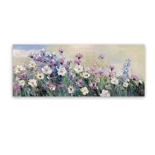 Heavy Textured Knife Beautiful Flower Oil Painting Picture 100% Hand Painted Wall Decoration Canvas Art Pieces Acrylic Artwork