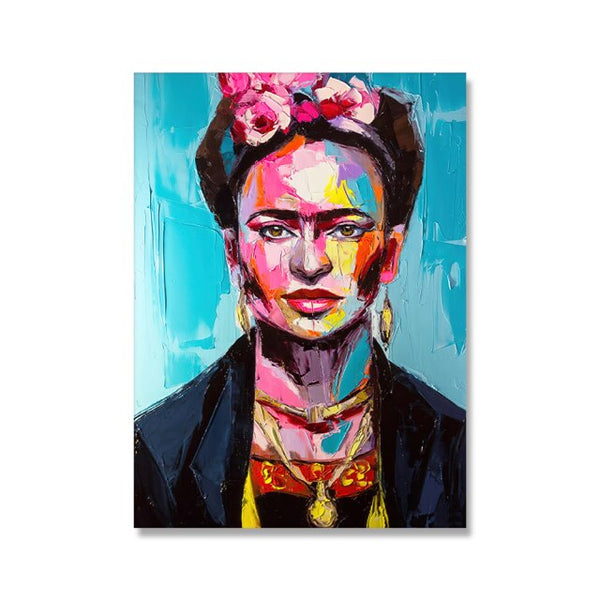 Frida Kahlo Poster,Feminist Artwork,Portrait Print, Girl Power Canvas Painting, Mondern Home Decor, Boho Wall Art Picture