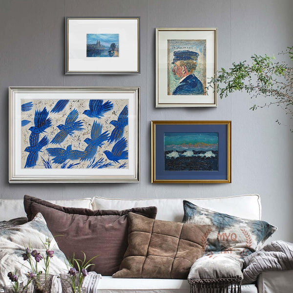 Blue Ocean Art Canvas Painting Sea Waves Captain Wall Pictures For Home Nordic Seascape Decoracion Artwork Bird Prints Poster