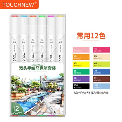 TouchFive Markers 12/80/168 Color Sketch Art Marker Pen Double Tips Alcoholic Pens For Artist Manga Markers Art Supplies School|Art Markers|