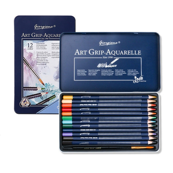 Professional Watercolor Pencil Set 12/36/48 Coloured Pencils Water Soluble Sketching Pencils with Brush Art Supplies for Artists|Colored Pencils|