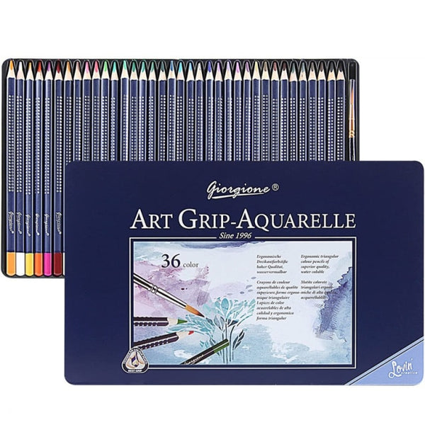 Professional Watercolor Pencil Set 12/36/48 Coloured Pencils Water Soluble Sketching Pencils with Brush Art Supplies for Artists|Colored Pencils|