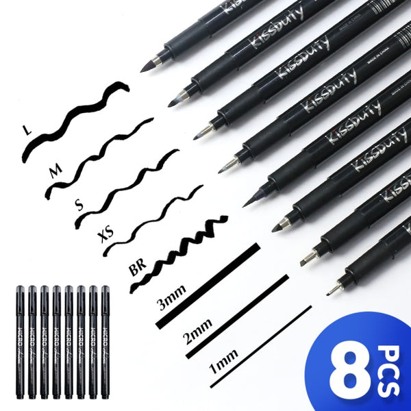 Calligraphy Pens, Hand Lettering Pen, 8 Size Caligraphy Brush Pens Art Supplies for Artist Writing Beginner Sketching Drawing|Art Markers|