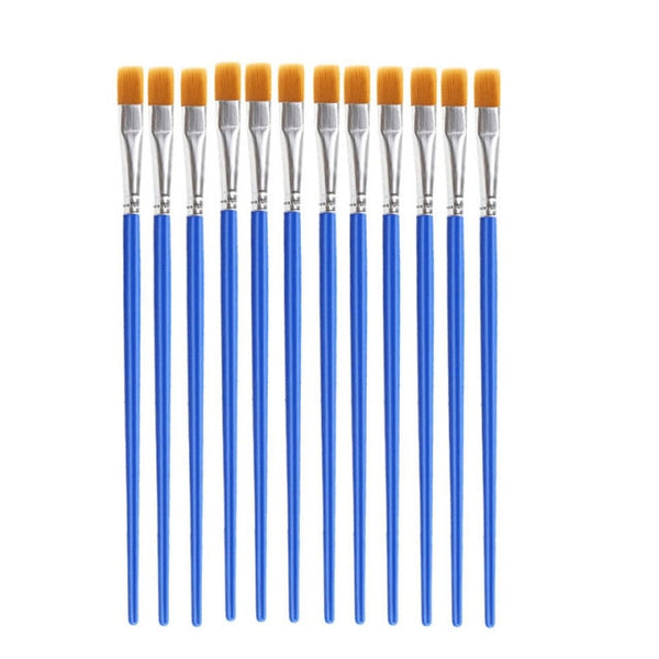 12pcs Nylon Hair Detail Paint Brush Children DIY Art Supplies Tool Watercolor Artist Painting Brush Art Stationery|Paint Brushes|