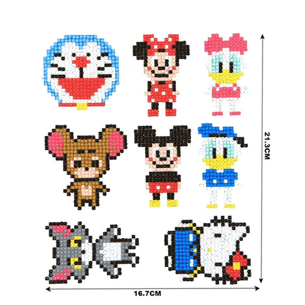 Hot sale 5D DIY Diamond Painting Stickers Cartoon Art Set Beginners Mosaic Stickers by Numbers Kits Crafts Set for Children|Diamond Painting Cross Stitch|