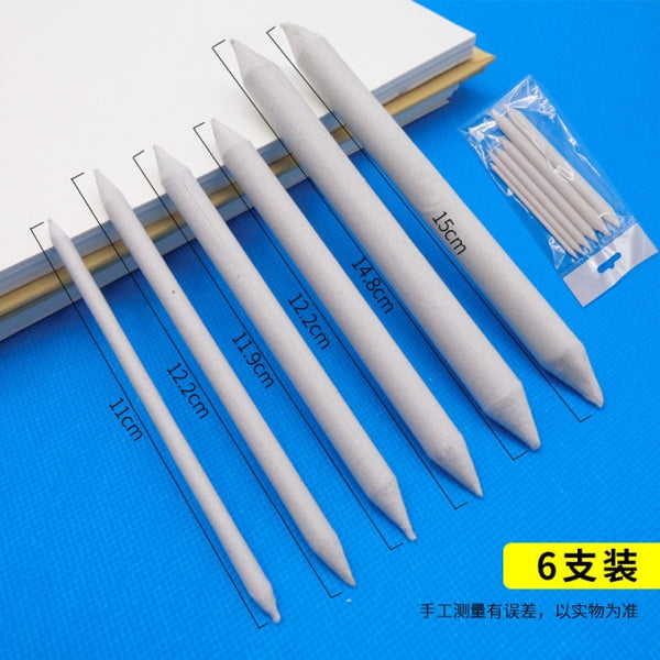 6pcs Sketch Paper Pencil Art Blending Stumps Paper Double Head Pencil Drawing Tools for Student Artist Sketch School Supplies|Standard Pencils|