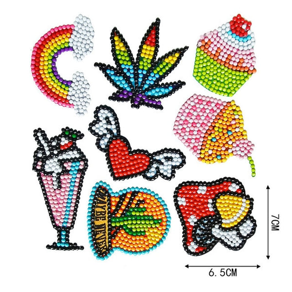 16 Pieces 5D DIY Diamond Painting Stickers Cartoon Art Set Beginners Mosaic Stickers by Numbers Kits Crafts Set for Children|Diamond Painting Cross Stitch|